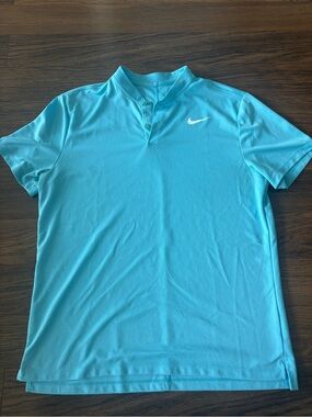 Nike Men’s Aqua Blue Short-Sleeve Polo